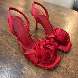 Delta Scarlet Rose Embellished Heels
